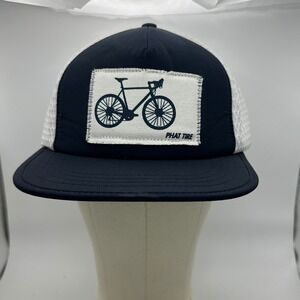 Phat Tire Trucker‎ Hat Black White Mesh Patch Bicycle Cycling Cap Adjustable